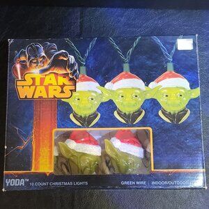 Rare Star Wars Set of 10 Santa Yoda Christmas Lights Tested Works!